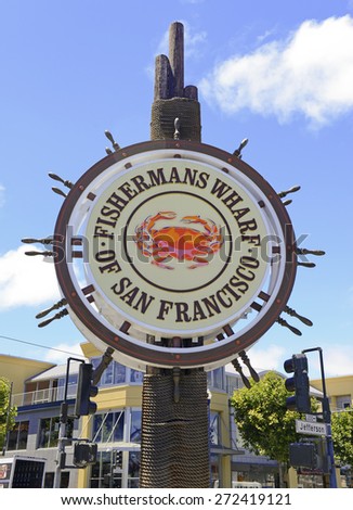 Fisherman's Wharf sign, San Francisco California Royalty-Free Stock Photo #272419121