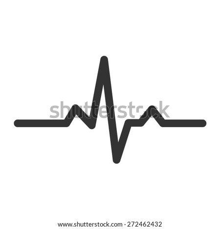 Heart beat monitor pulse line art vector icon for medical apps and websites Royalty-Free Stock Photo #272462432