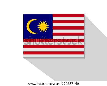 malasya long shadow flag Royalty-Free Stock Photo #272487140