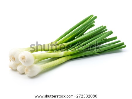 Green onion isolated on the white background Royalty-Free Stock Photo #272532080
