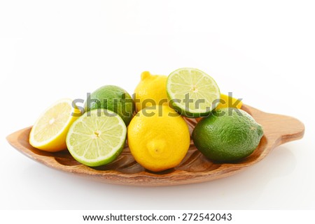 Citrus fruits lemon and lime