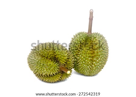 Durian The king of fruit on white background
