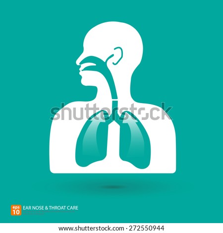 Respiratory care with ear, nose and throat symbol - vector illustration Royalty-Free Stock Photo #272550944