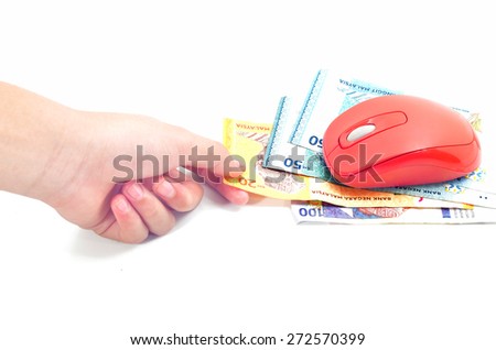 Hand with money, Hand taking Banknotes