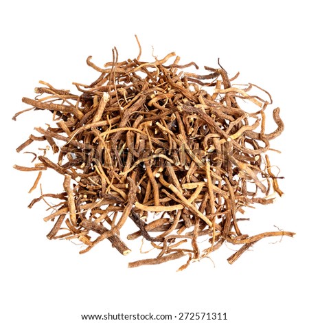 Valerian root for medical use. Isolated. Royalty-Free Stock Photo #272571311