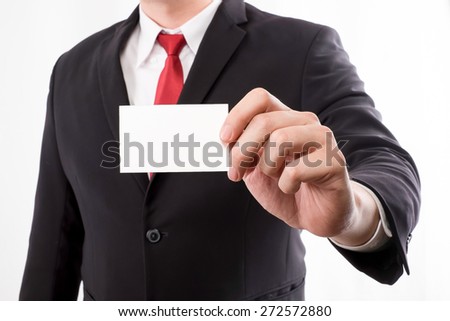 business man holding a blank paper