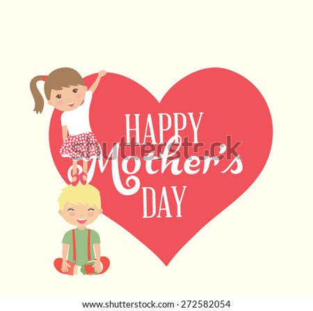 Beautiful card for Mother's Day. Vector illustration