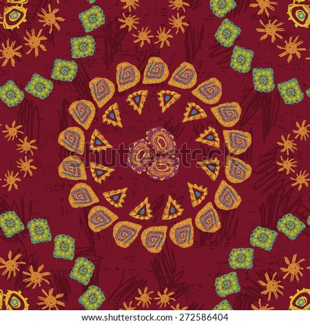 Hand drawn  ethnic  seamless pattern. All objects are conveniently grouped  and are easily editable.