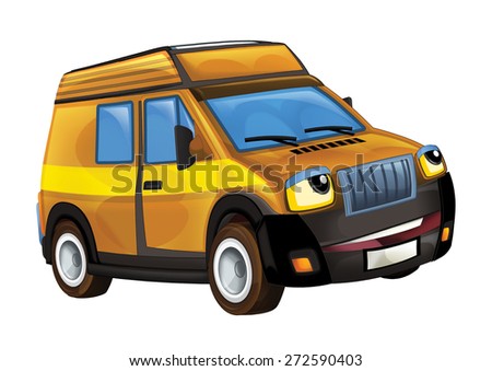 Cartoon vehicle - delivery truck - illustration for the children