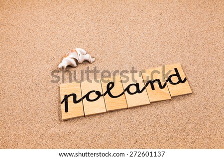 Words on sand poland