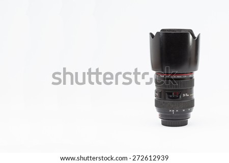 an beautiful lens in black on an wite background