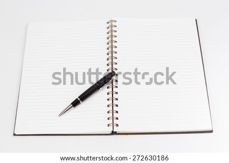notebook on white background,
