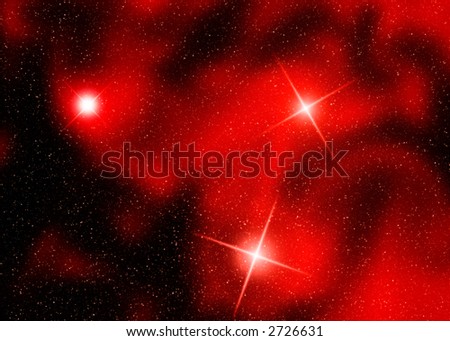 Red galaxy. Illustration.