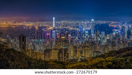 Hong Kong Victoria view from Peak with HDR Tone tuned