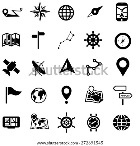 set of flat icons, about navigation Royalty-Free Stock Photo #272691545