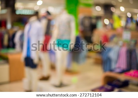 Blurred background : Store of shopping mall blur background with bokeh.