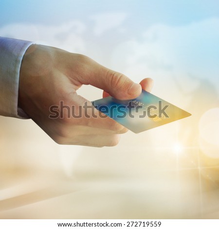 Businessman Hand holding credit card