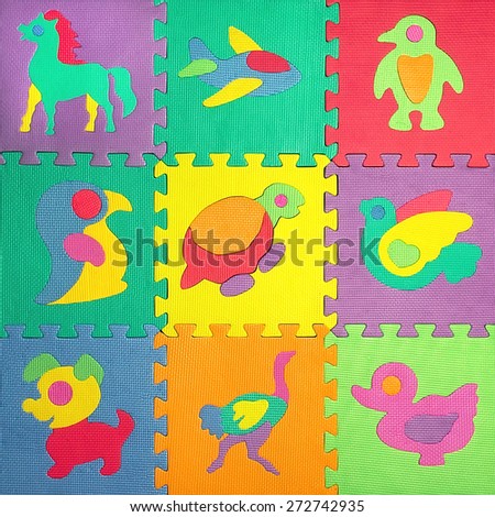 children's puzzles with animals and plane was