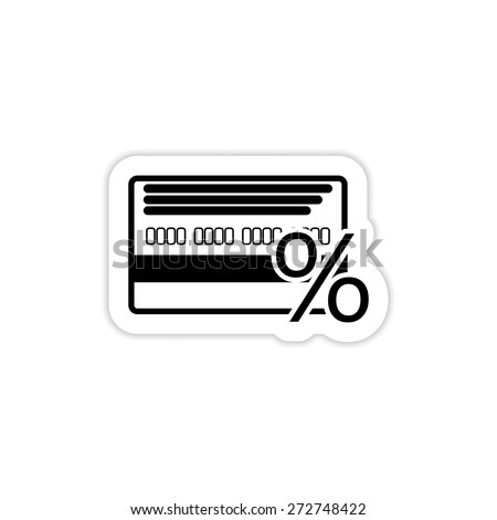 Credit card percentage icon on a white background with shadow 