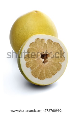 Grapefruits on white background - close-up