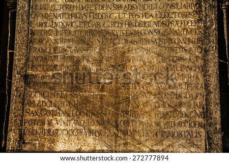 Ancient Marble Stone and Alphabet
