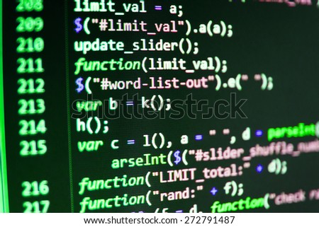 Code programming abstract screen of software developer. Computer script. (MORE SIMILAR IN MY GALLERY)