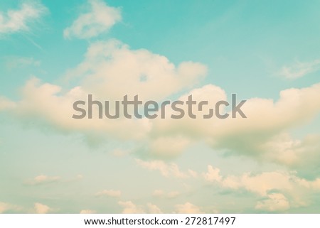 Vintage sun and cloud background - vintage filter