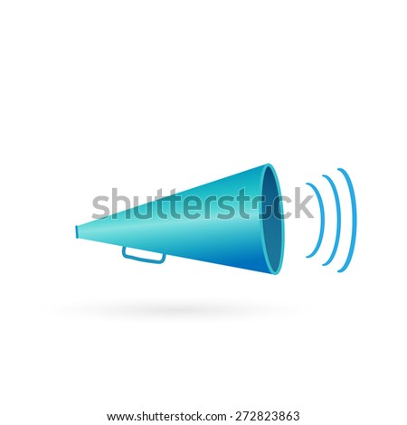 Illustration of a megaphone isolated on a white background.