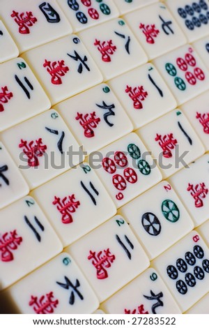 Mahjong - chinese game of four winds macro shot