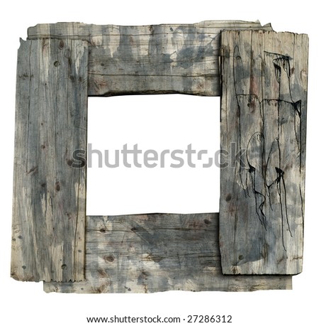 Grunge frame made of planks, blurred with dirt