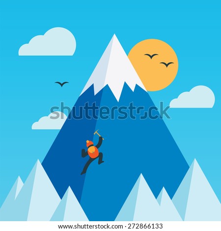 Mountain climber. Vector illustration.