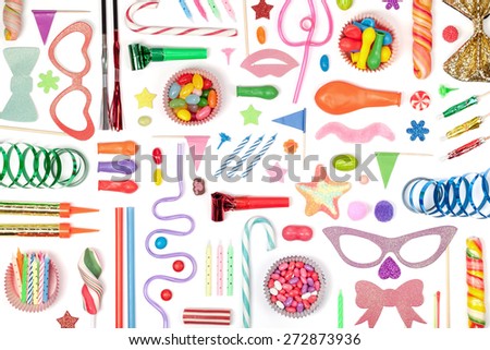 party and celebration elements on white background 