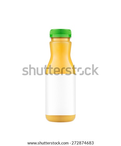 Orange juice bottle on white background Royalty-Free Stock Photo #272874683