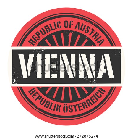 Grunge rubber stamp with the text Republic of Austria, Vienna, vector illustration