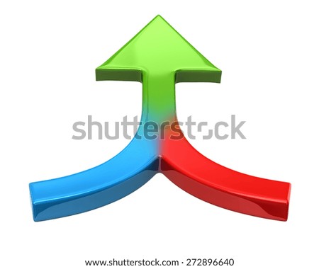 Colorful double arrow isolated on white background