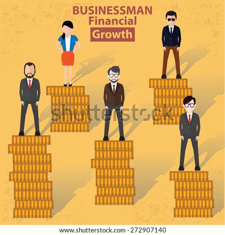 Make money, businessman concept design on yellow background, clean vector.