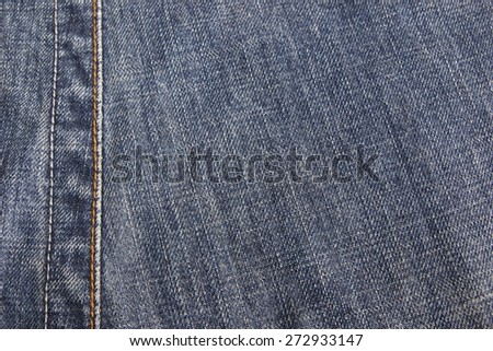 close up of blue jeans texture