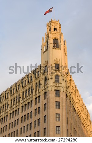 Gothic revival highrise (Emily Morgan hotel) in historical district of San Antonio, Texas