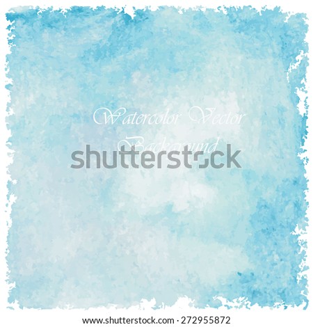 blue bright paint watercolor vintage and isolate on white background in summer.