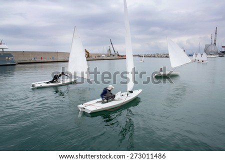 sailing lessons during the spring Royalty-Free Stock Photo #273011486