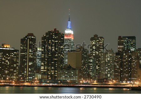 Midtown Manhattan skyline at Night, New York City