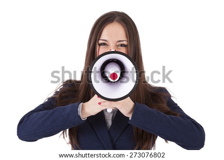 business woman with megaphone