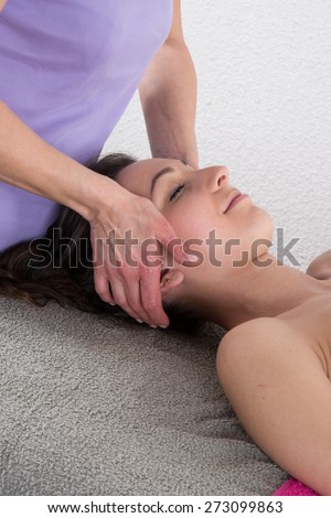 Nice brunette on massage table 