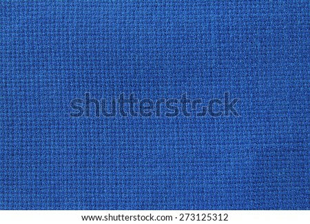 Natural linen fabric for embroidery (blue) Royalty-Free Stock Photo #273125312