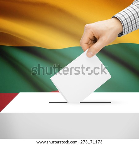 Ballot box with national flag on background series  - Lithuania
