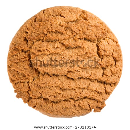 Close up oatmeal cookies isolated on white background
