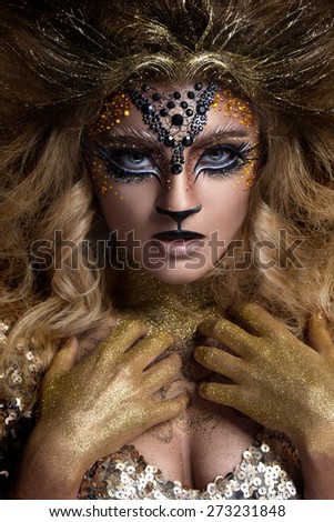Lion or Leo woman, this photo is part of a series of twelve Zodiac