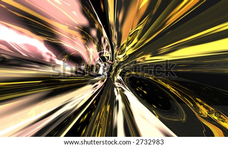 warp illustration with flame and smeared lines