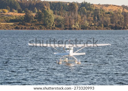 seaplane on the water in a lake