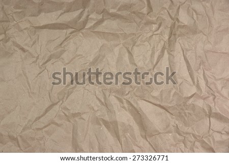 Crumpled Packaging Brown Paper Textured Background, High Resolution Detail Close-up.